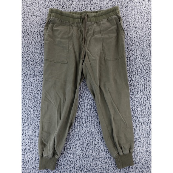 Roots Pants - Roots Women Olive Green Jogger Pants Cargo Pockets Drawstring‎ Waist Size L G